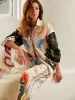 Boho Print Loose Shirt With Wide Leg Pants Set sold by COMMENSE