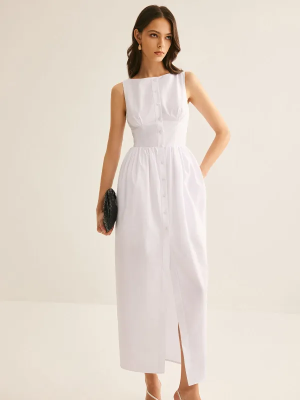 Bud Waist Pockets Tank Dress sold by COMMENSE