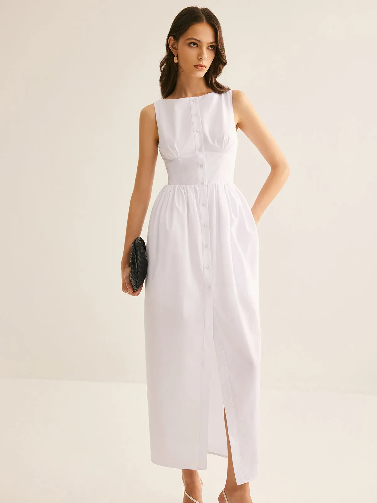 Bud Waist Pockets Tank Dress sold by COMMENSE