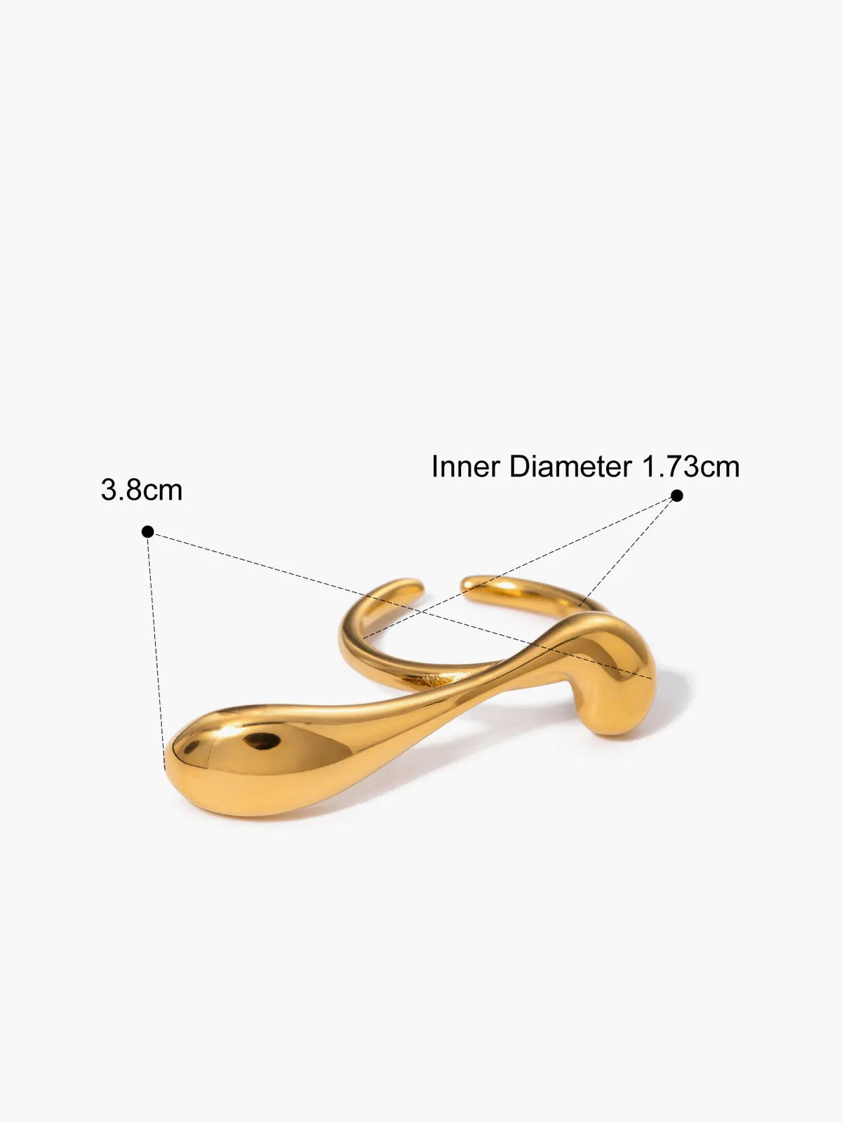 Irregular Water Drop Open Ring sold by COMMENSE product image thumbnail 3