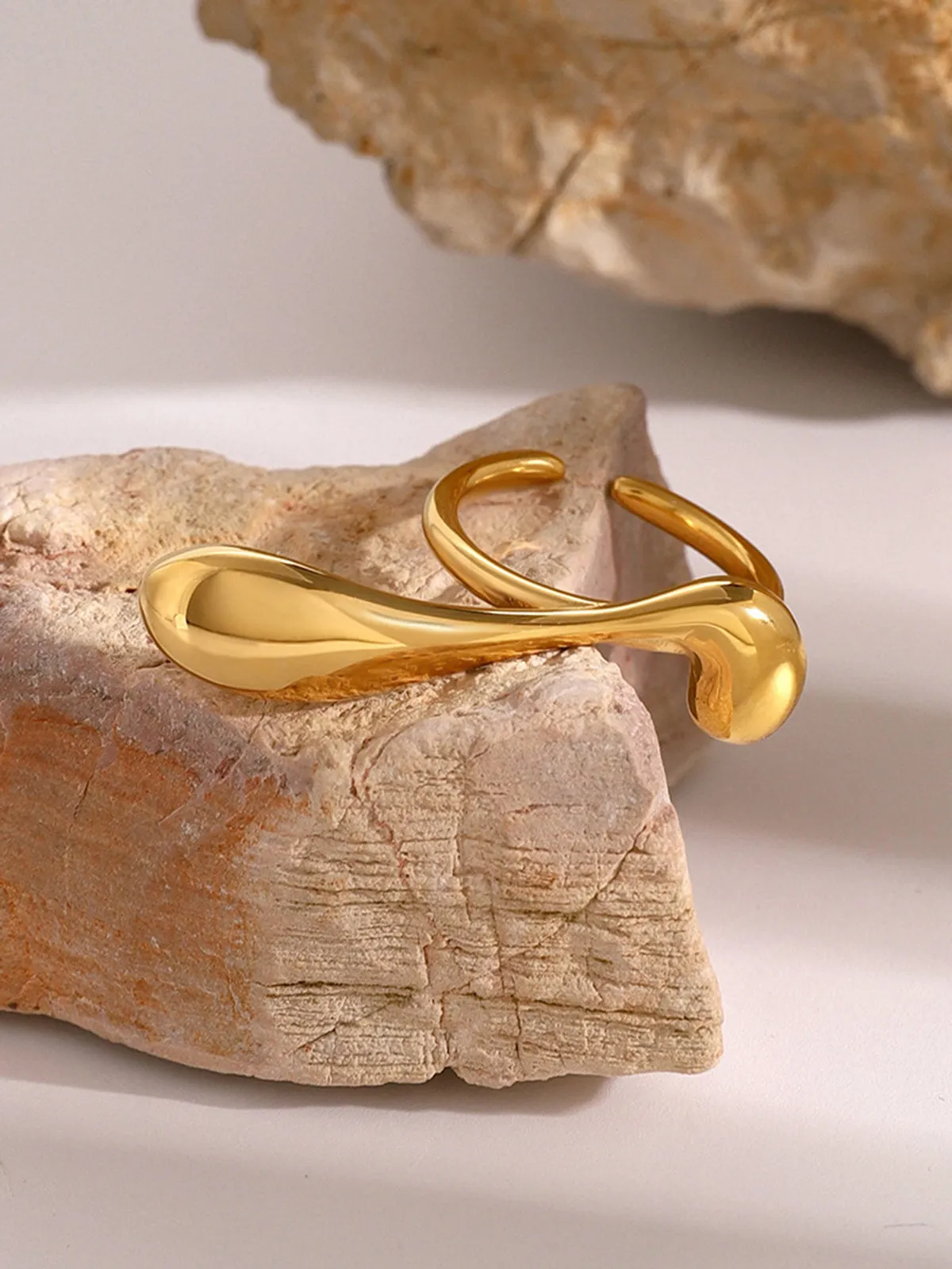 Irregular Water Drop Open Ring sold by COMMENSE product image thumbnail 4