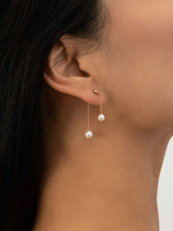 Romance Pearl Pendant Earrings sold by COMMENSE