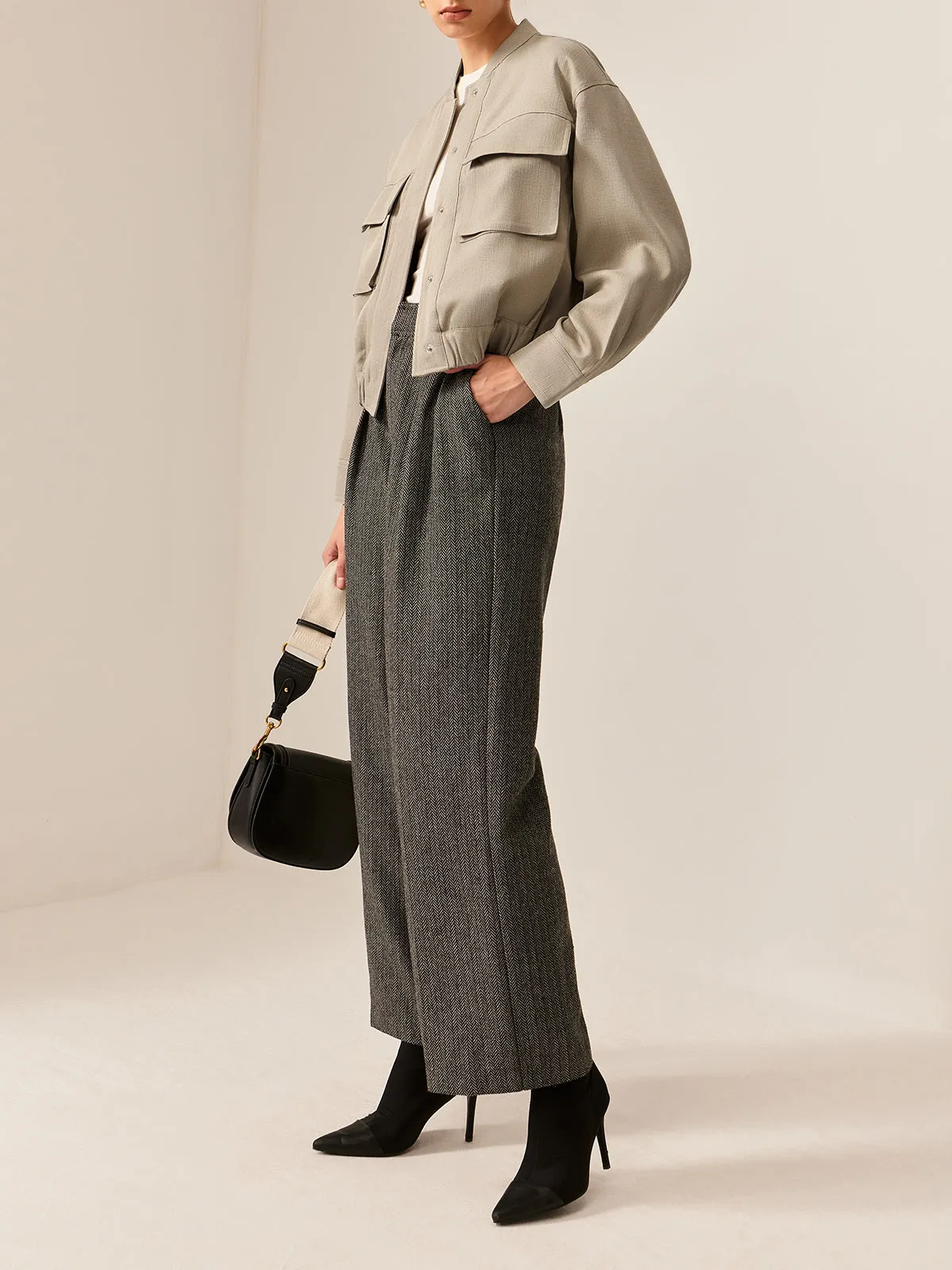 Plain Long Sleeve Cargo Jacket sold by COMMENSE product image thumbnail 3