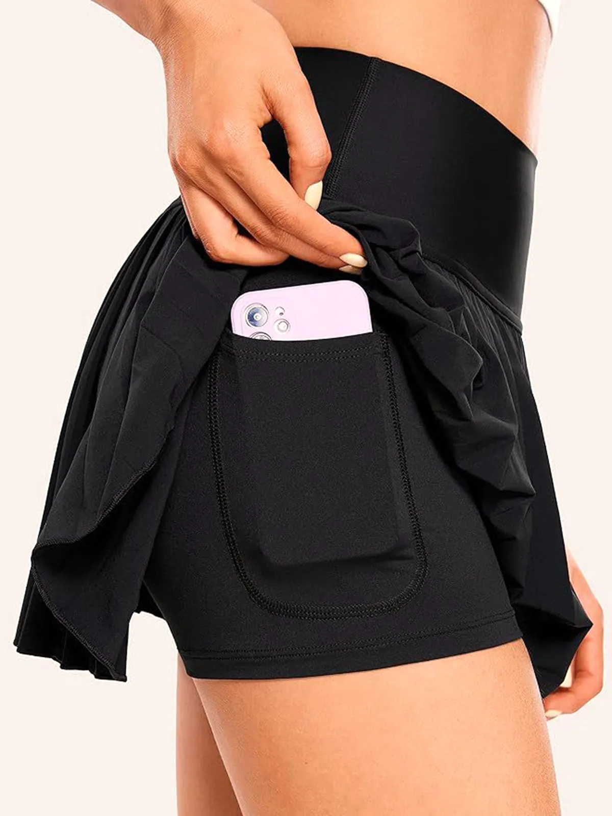 Pleated Pocket Lined Active Skirt sold by COMMENSE product image thumbnail 3