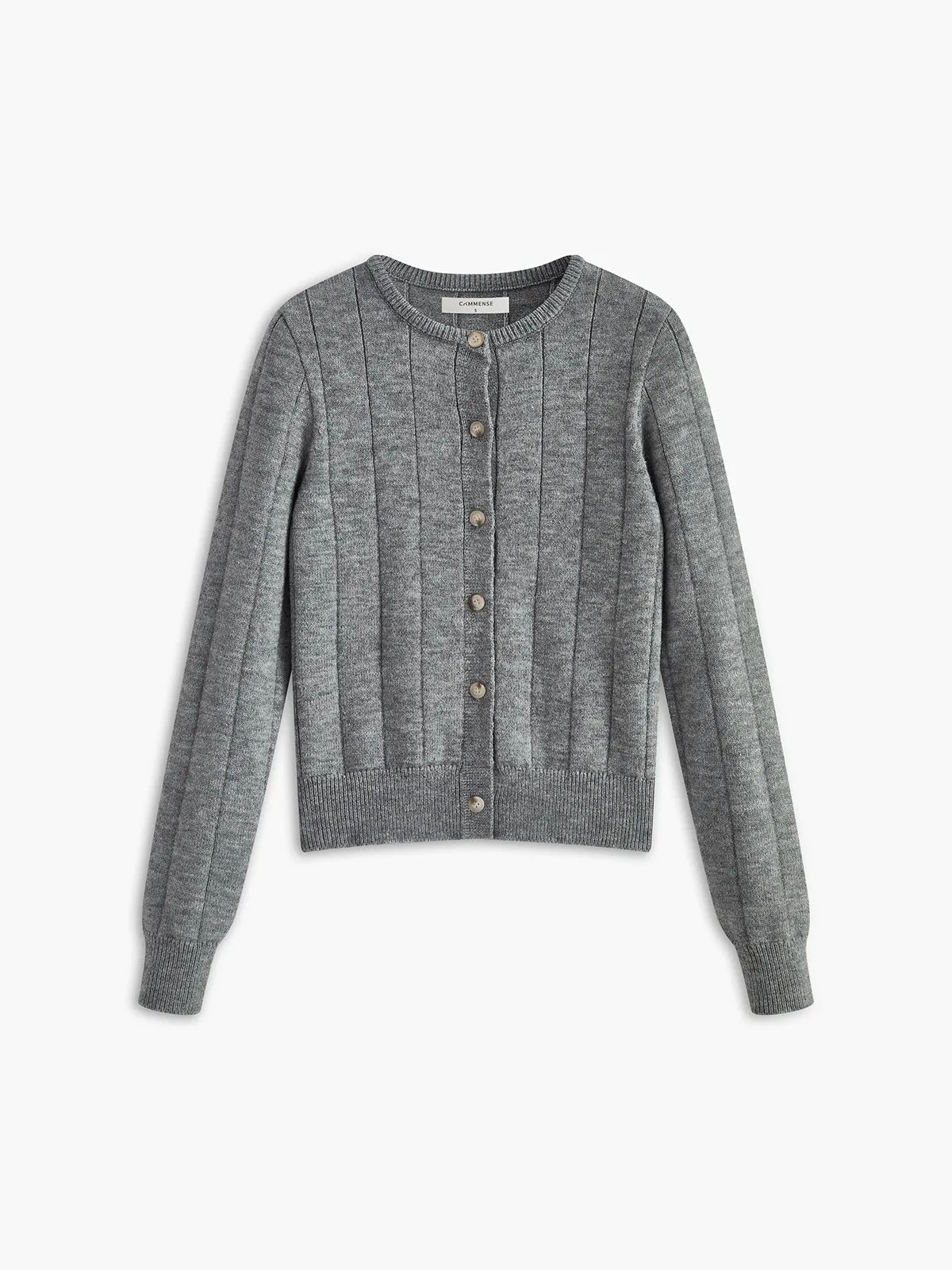 Crew Neck Button Soft Cardigan sold by COMMENSE product image thumbnail 2
