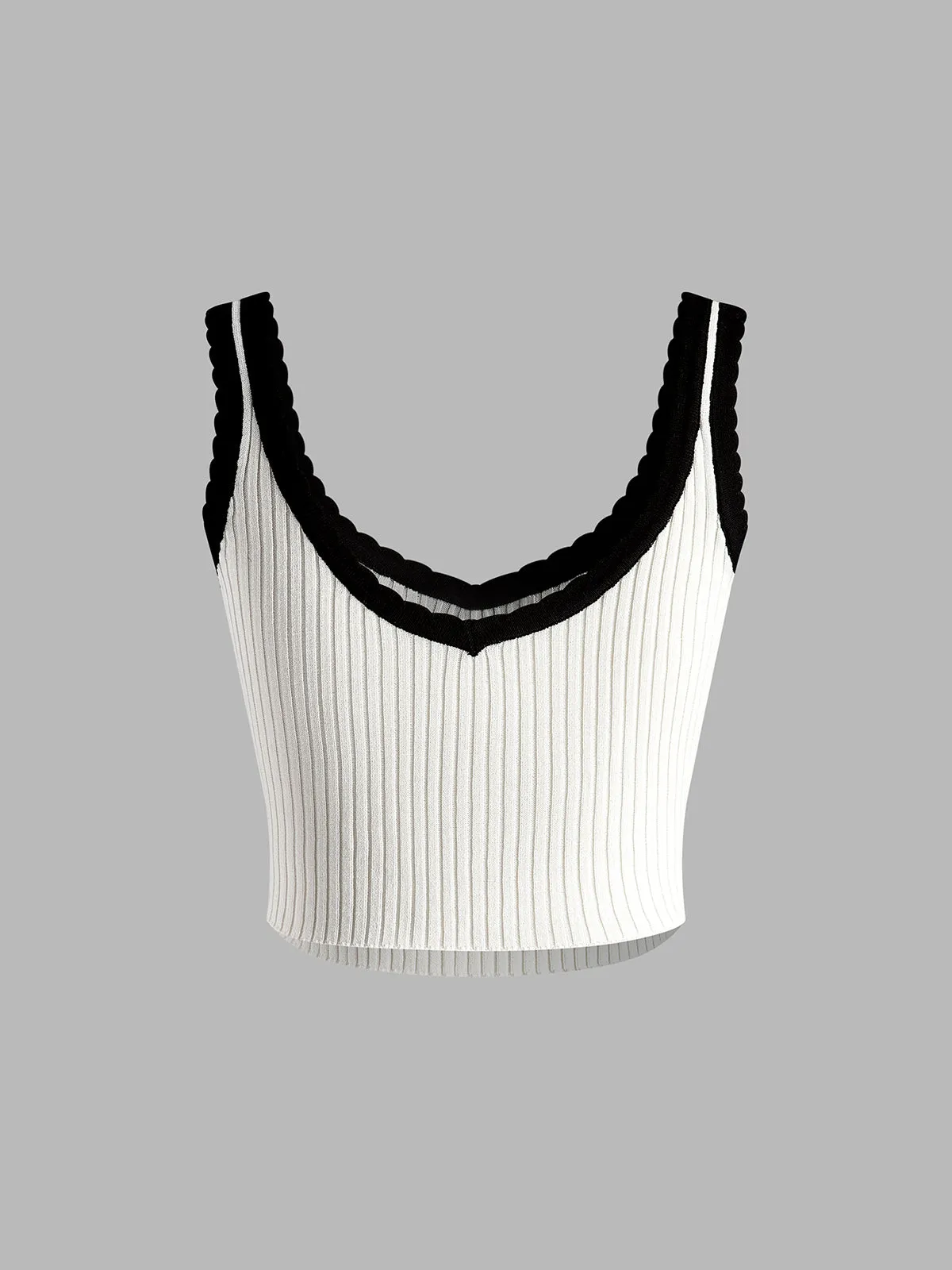 Contrast Trim Bow Crop Sweater Vest sold by COMMENSE product image thumbnail 4