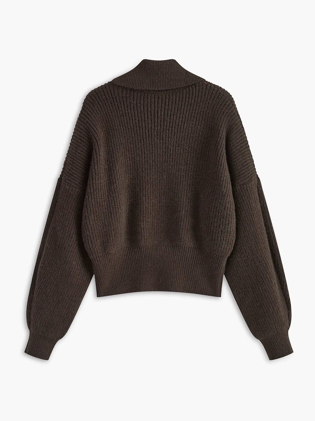 Zipper Lapel Soft Knit Outerwear sold by COMMENSE product image thumbnail 3