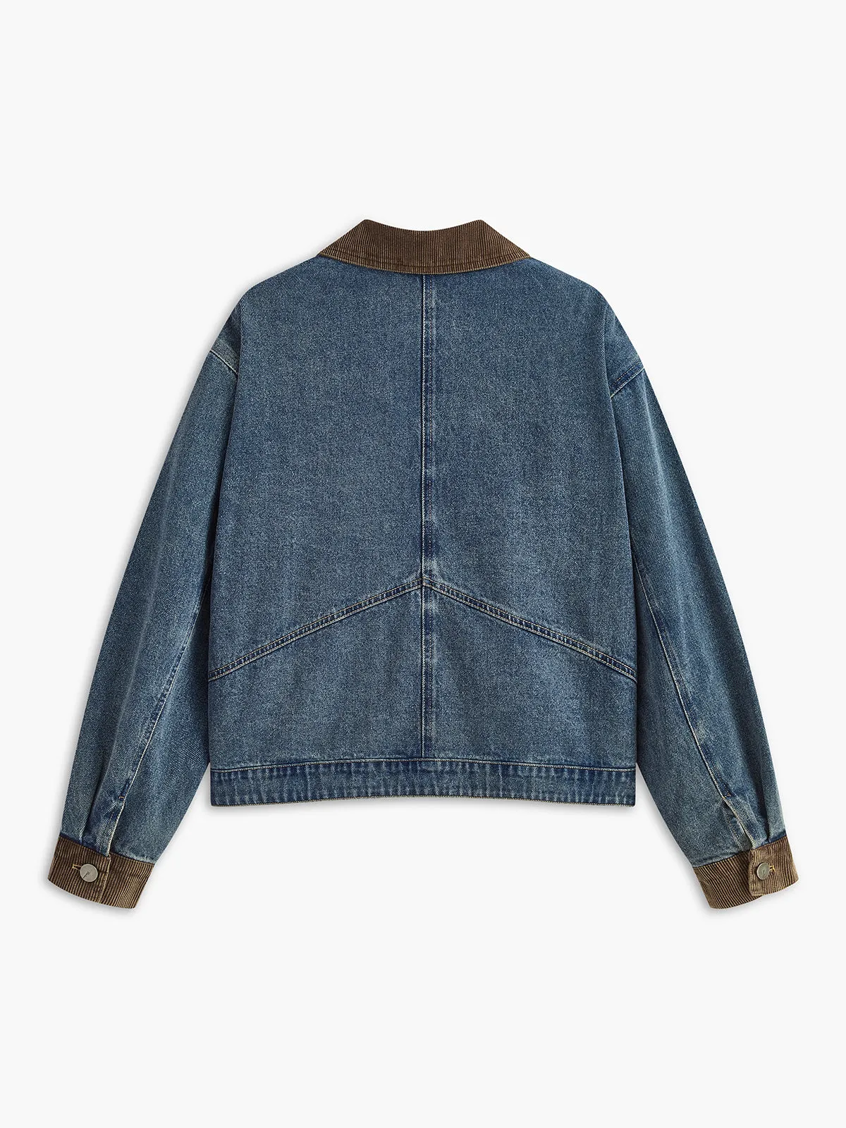 Contrast Collar Piping Denim Jacket sold by COMMENSE product image thumbnail 2