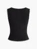 Contrast Trim Bow Sweater Vest sold by COMMENSE