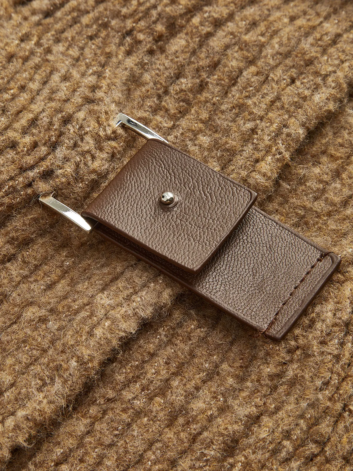 Soft-Buckle Lapel Cardigan sold by COMMENSE product image thumbnail 5