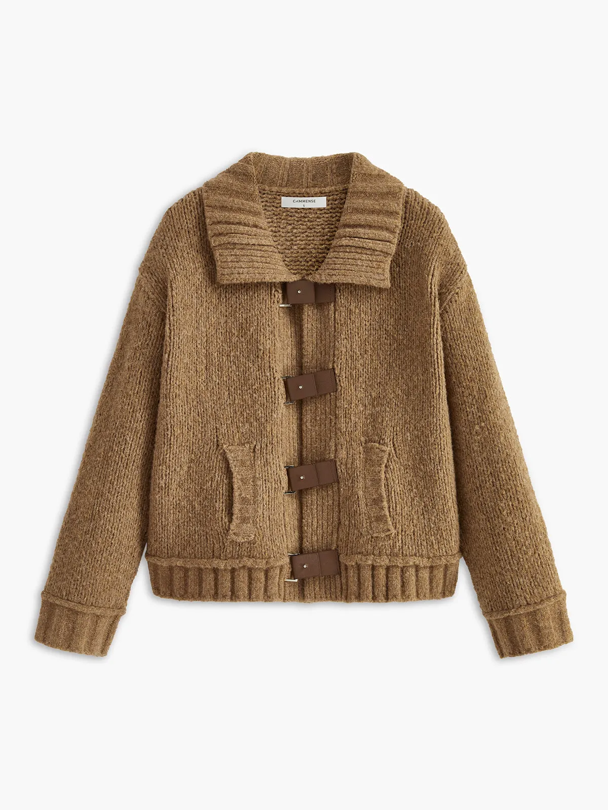 Soft-Buckle Lapel Cardigan sold by COMMENSE product image thumbnail 2