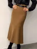 Minimalist Plain Skirt Without Belt sold by COMMENSE