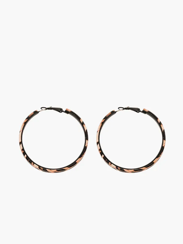 Leopard Printed Hoop Earrings sold by COMMENSE