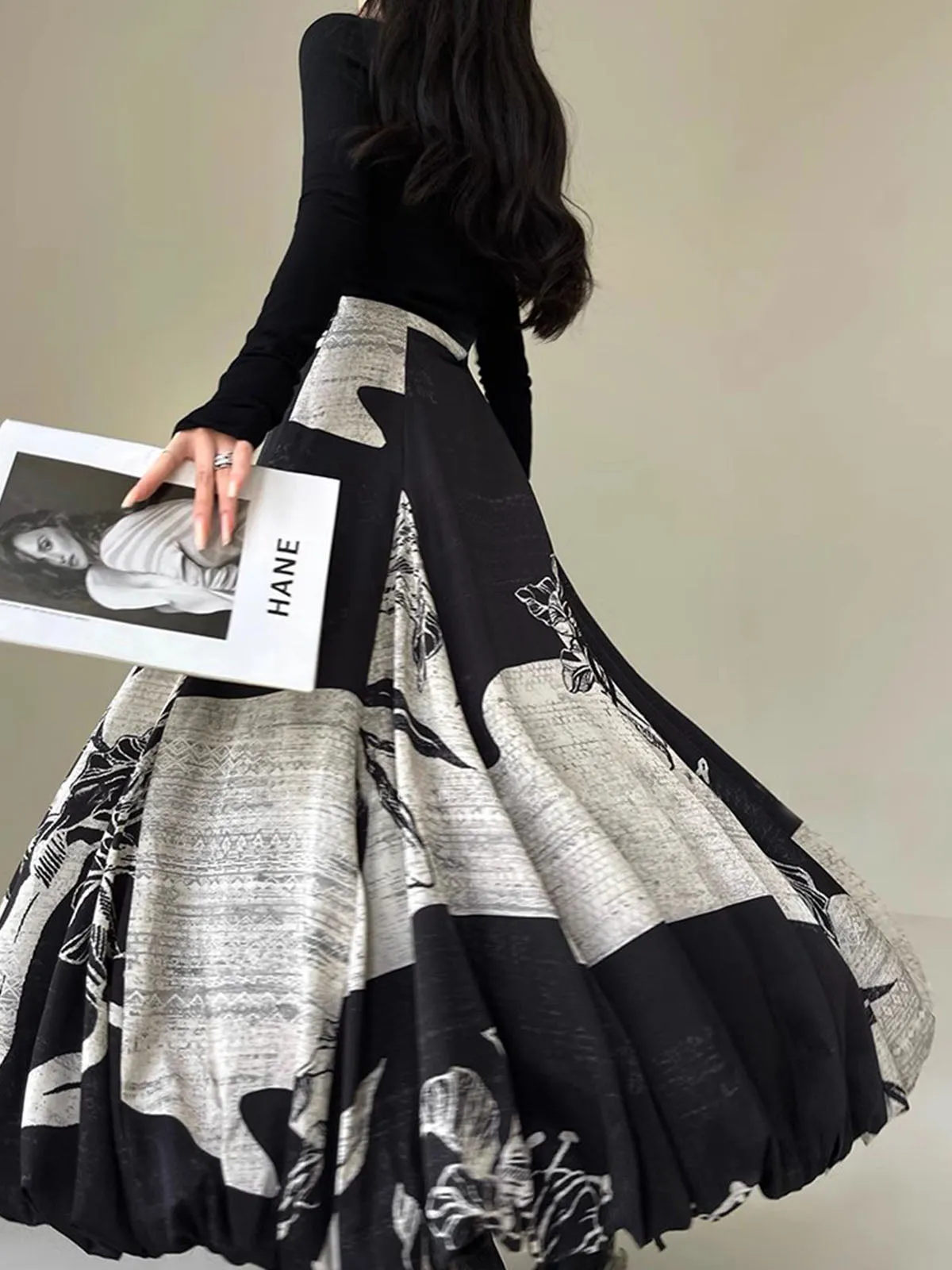 Bud Waist Flowy Midi Skirt sold by COMMENSE product image thumbnail 4