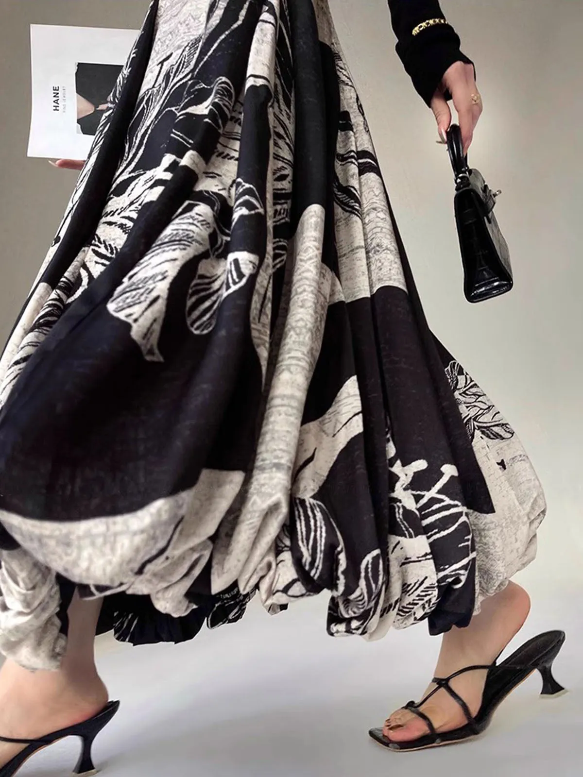 Bud Waist Flowy Midi Skirt sold by COMMENSE product image thumbnail 3