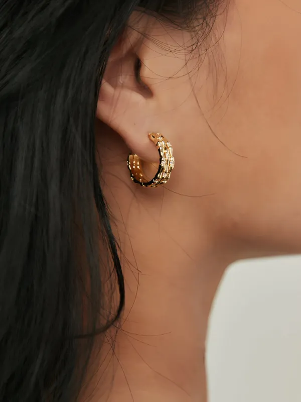 Elegant Tunnel Hoop Stud Earrings sold by COMMENSE