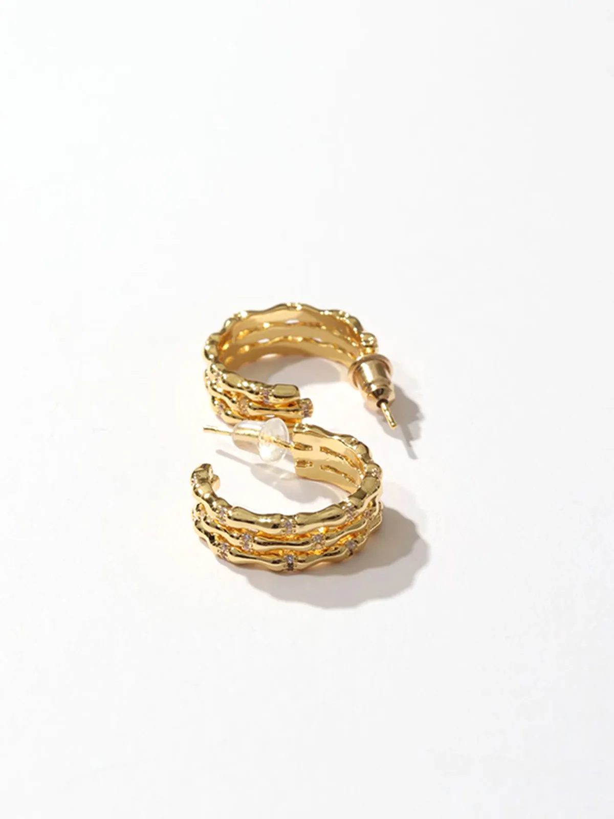 Elegant Tunnel Hoop Stud Earrings sold by COMMENSE product image thumbnail 2
