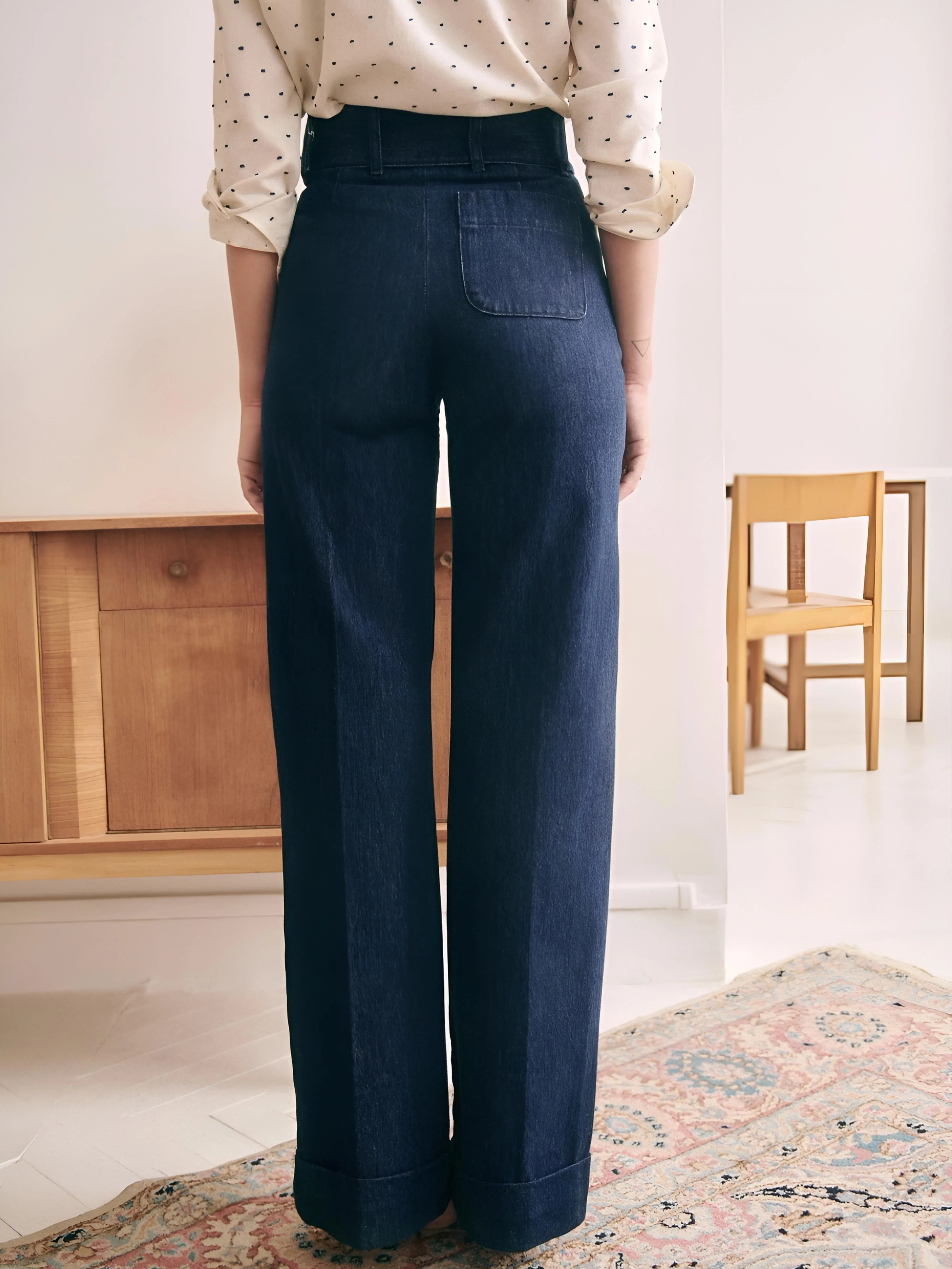 Piping Belted Decor Straight Jeans sold by COMMENSE product image thumbnail 4