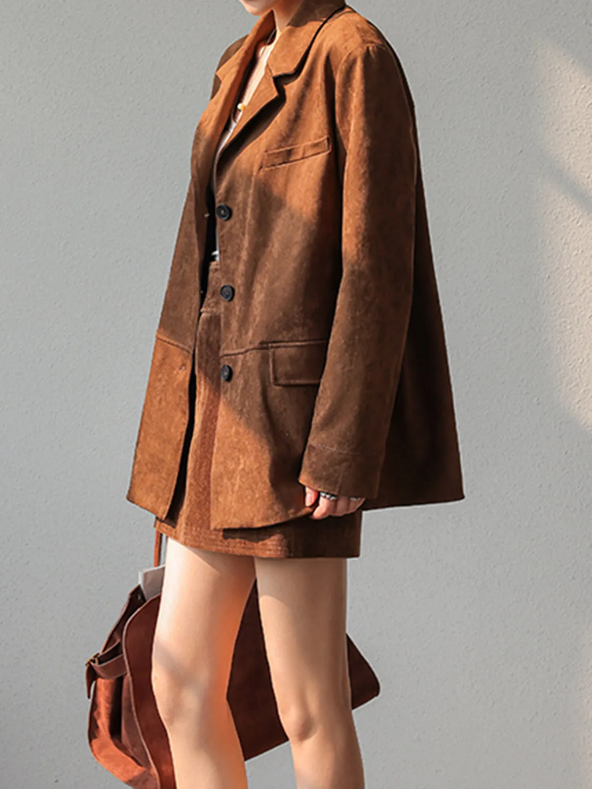 Vintage Suede Effect Blazer sold by COMMENSE product image thumbnail 5