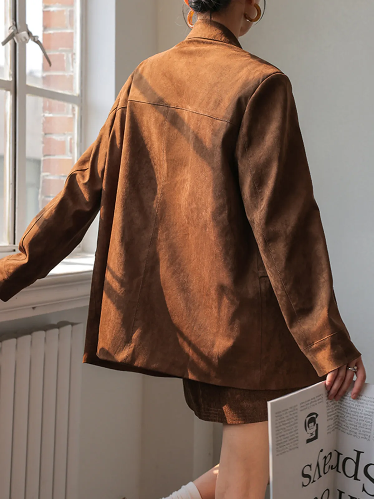 Vintage Suede Effect Blazer sold by COMMENSE product image thumbnail 4