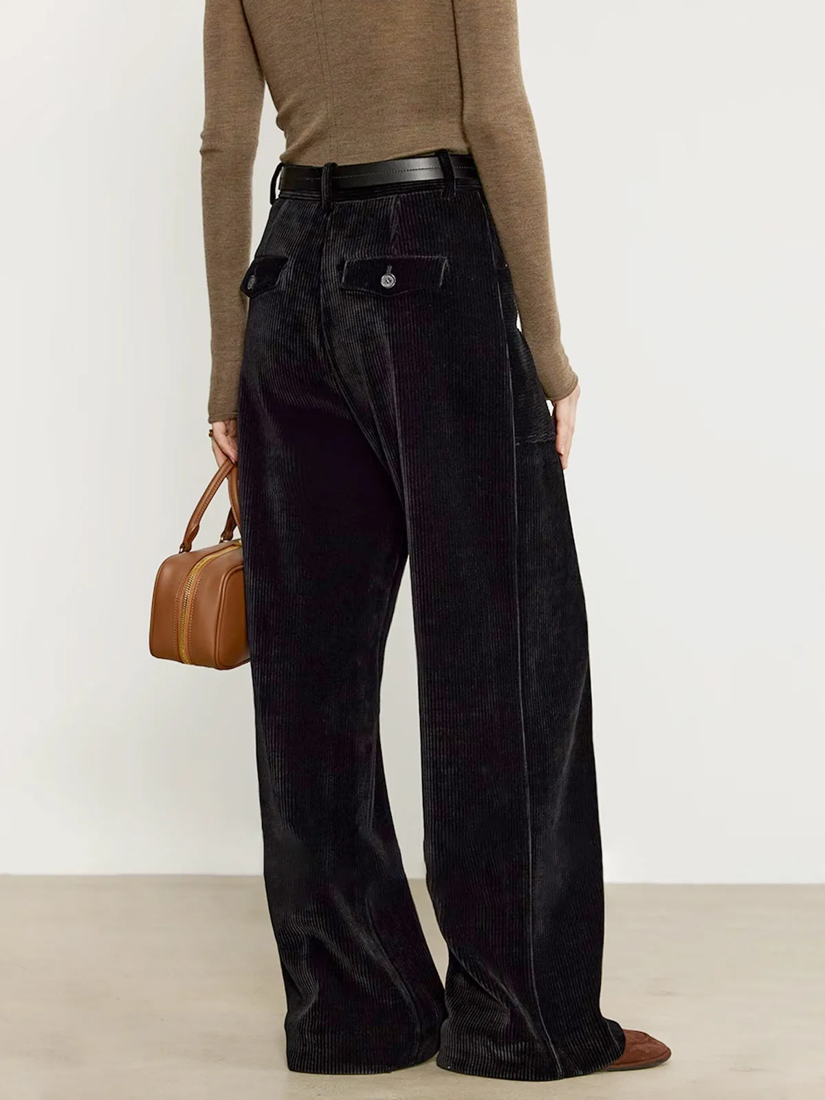 Corduroy Draped Pants Without Belt sold by COMMENSE product image thumbnail 2