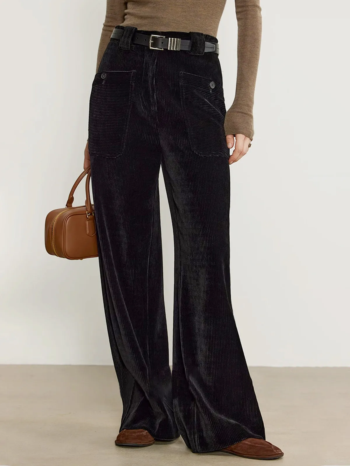 Corduroy Draped Pants Without Belt sold by COMMENSE product image thumbnail 3