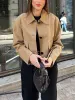Suede Soft Button Lapel Jacket sold by COMMENSE