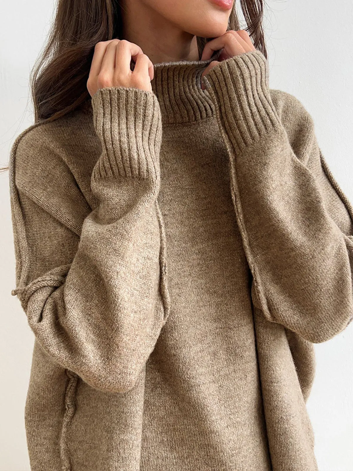 Plain Turtleneck Knit Pants Set sold by COMMENSE product image thumbnail 3