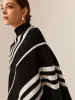 Mock Neck Contrast Binding Sweater sold by COMMENSE
