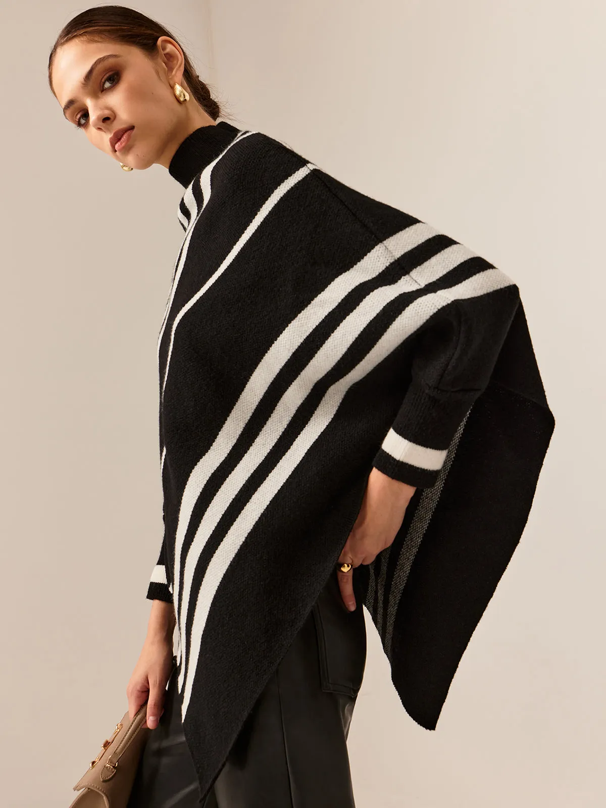 Mock Neck Contrast Binding Sweater sold by COMMENSE product image thumbnail 4