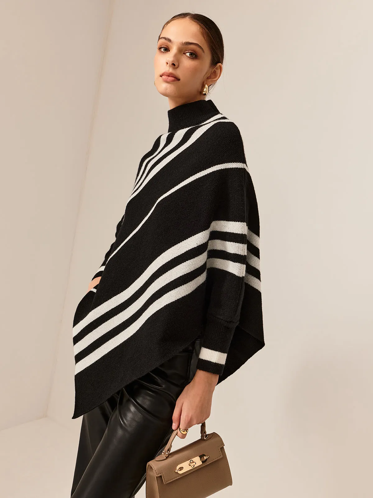 Mock Neck Contrast Binding Sweater sold by COMMENSE product image thumbnail 5