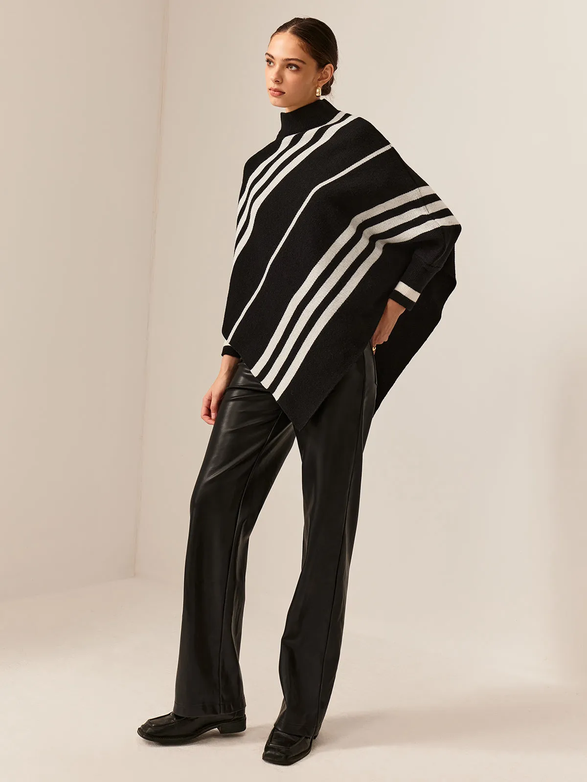 Mock Neck Contrast Binding Sweater sold by COMMENSE product image thumbnail 2