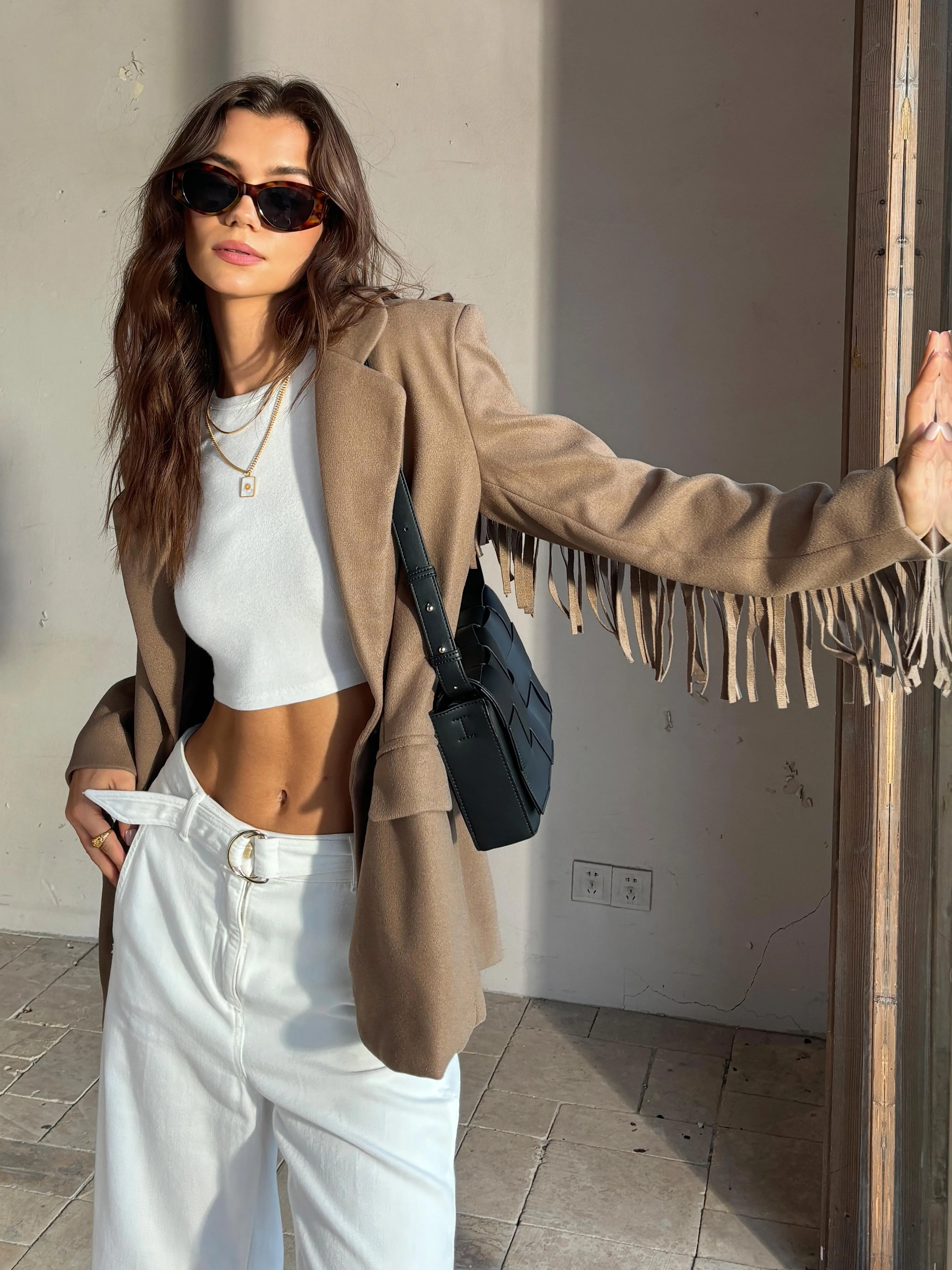 Tassel Design Slit Piping Blazer sold by COMMENSE product image thumbnail 4