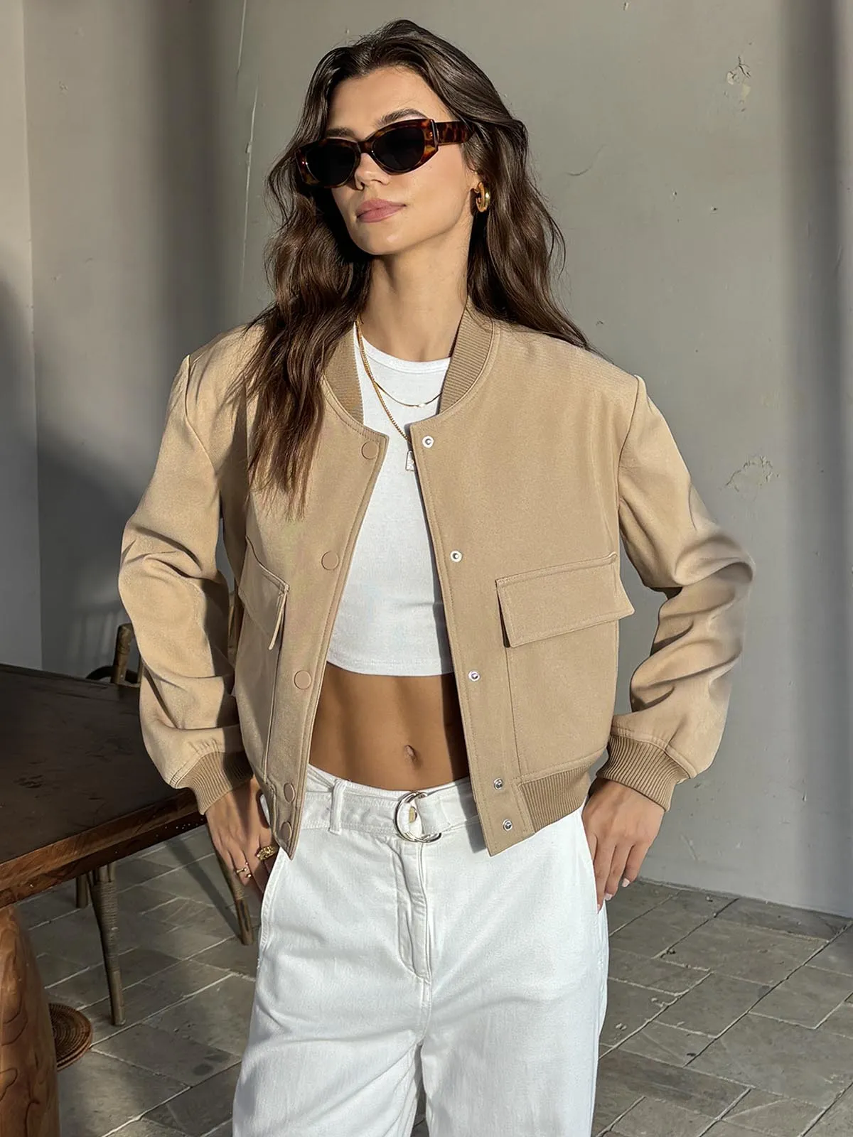 Round Neck Pockets Jacket sold by COMMENSE product image thumbnail 5
