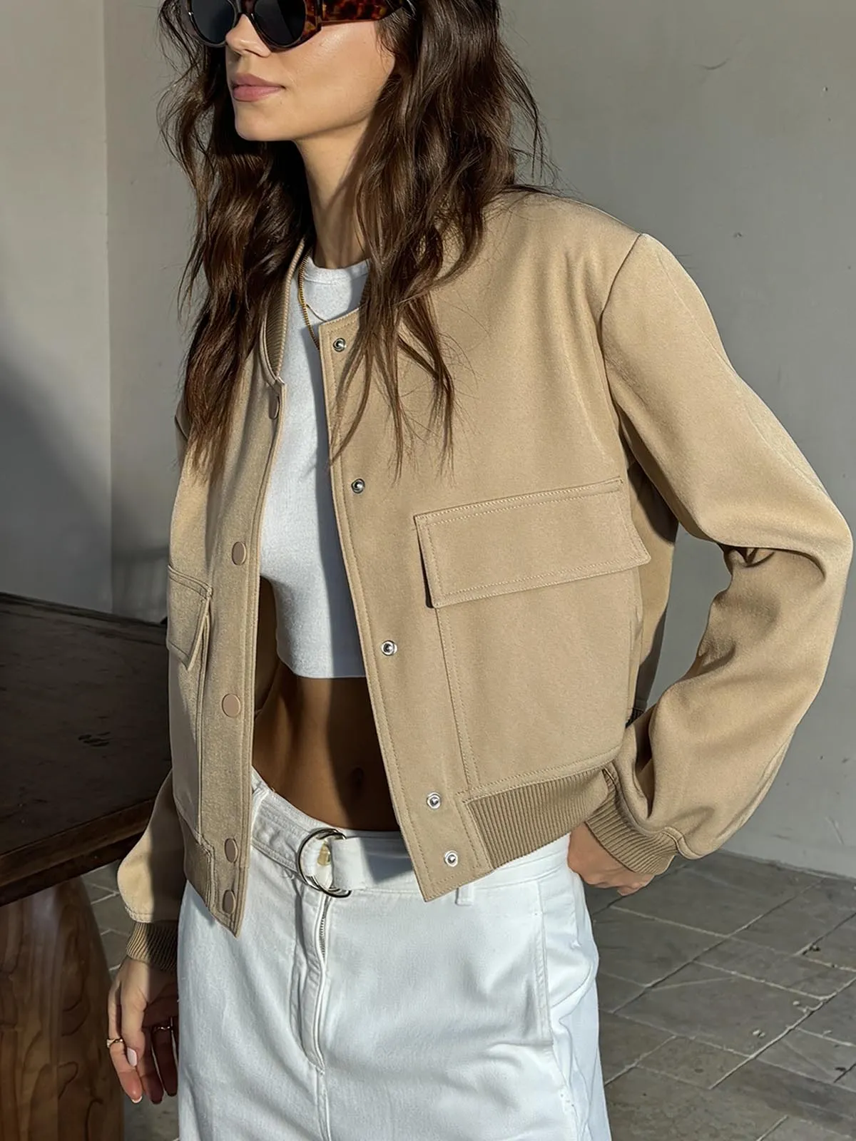 Round Neck Pockets Jacket sold by COMMENSE product image thumbnail 3
