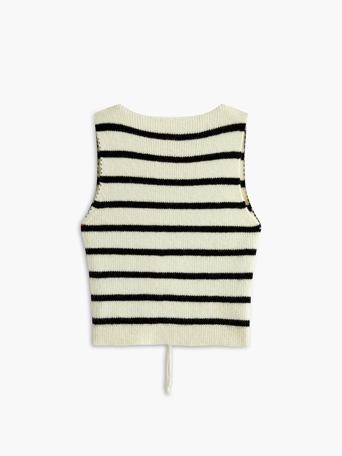 V-Neck Striped Tie Sweater Vest sold by COMMENSE product image thumbnail 4