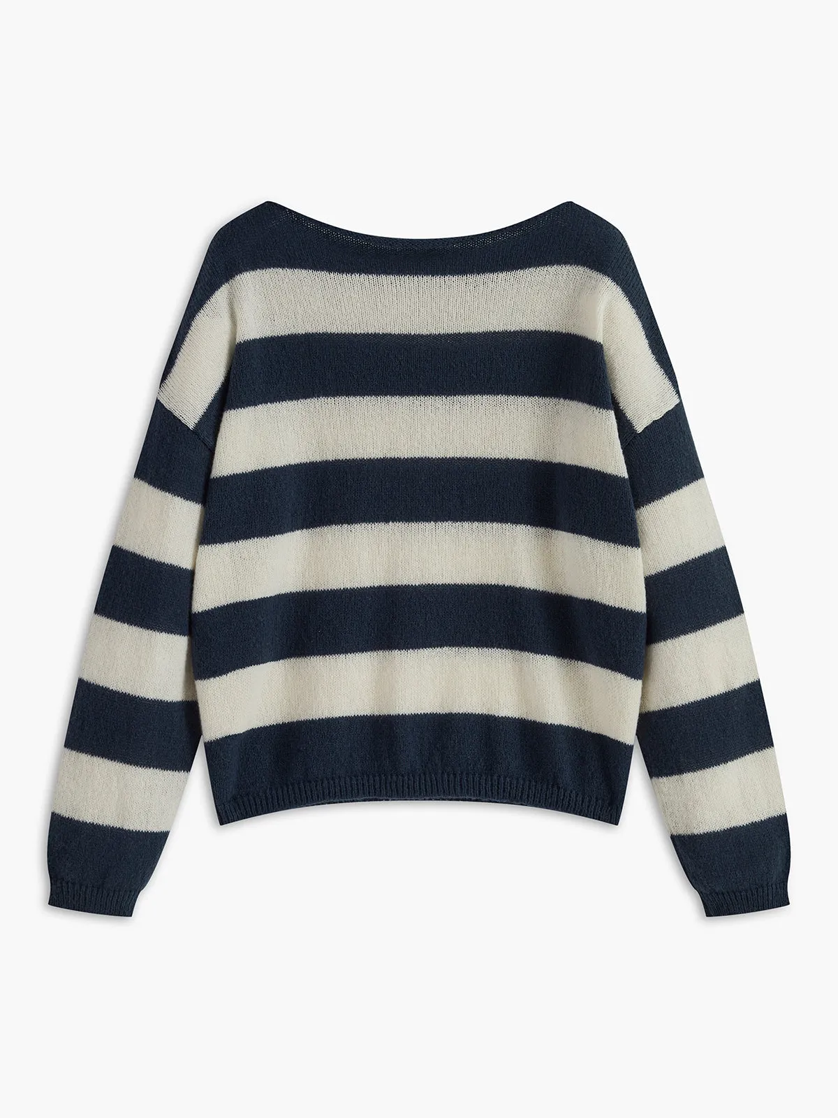 Crew Neck Striped Soft Sweater sold by COMMENSE product image thumbnail 3