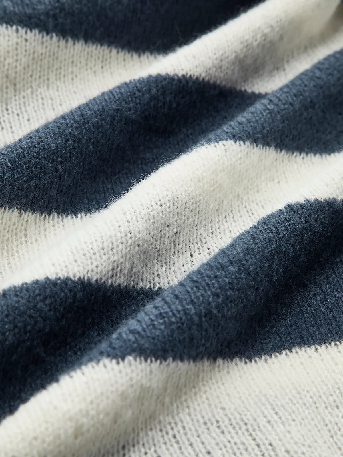 Crew Neck Striped Soft Sweater sold by COMMENSE product image thumbnail 4