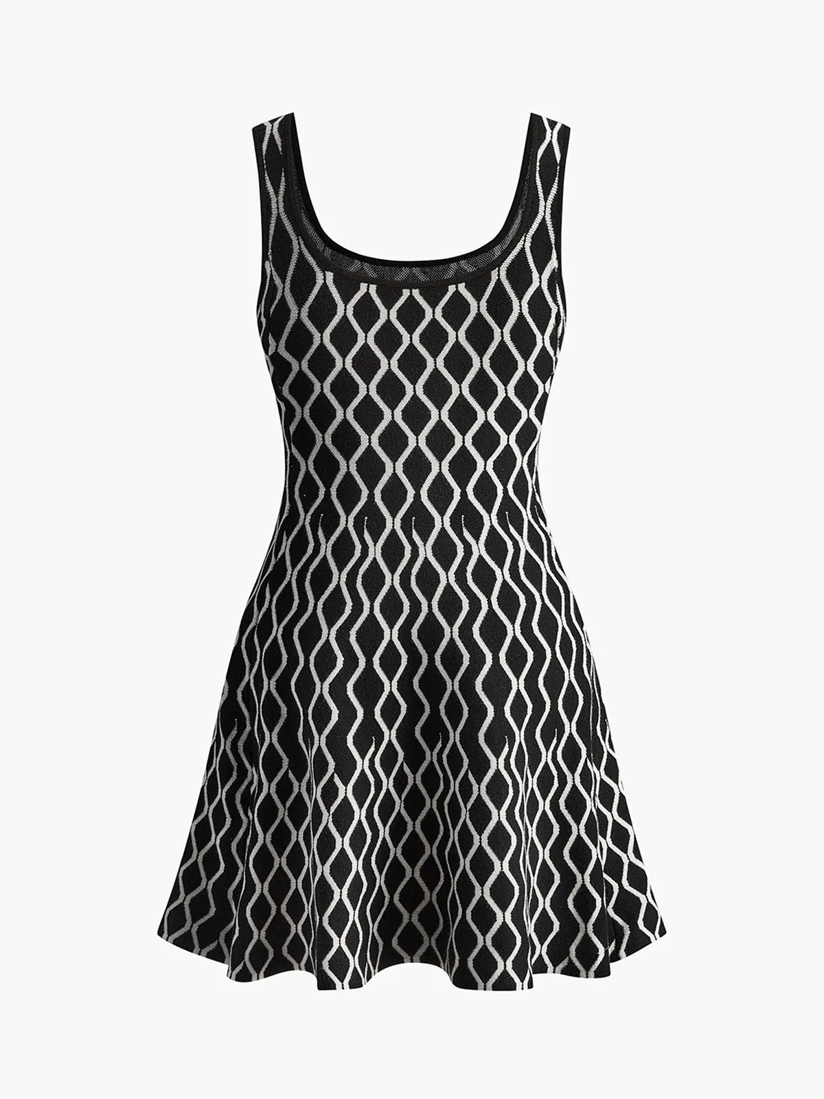 Vintage Wave Pattern Sweater Tank Dress sold by COMMENSE product image thumbnail 2