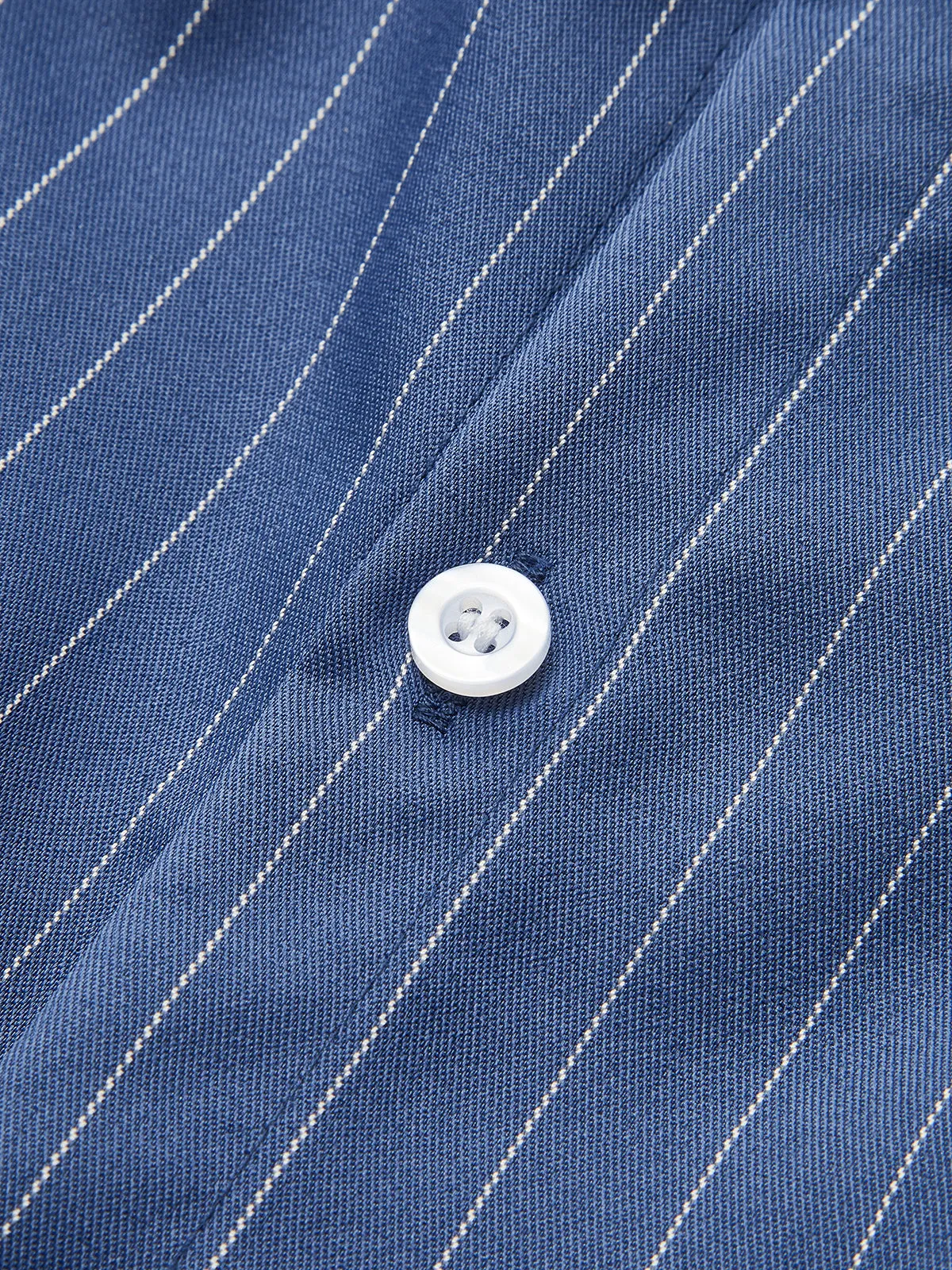 Asymmetrical Pinstripe Pleated Lapel Dress sold by COMMENSE product image thumbnail 5