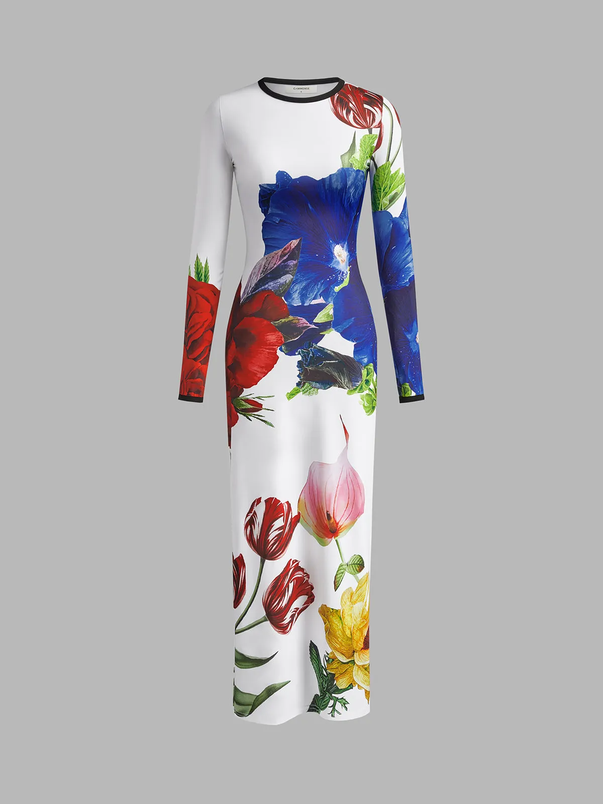 Round Neck Floral Printed Jersey Dress sold by COMMENSE