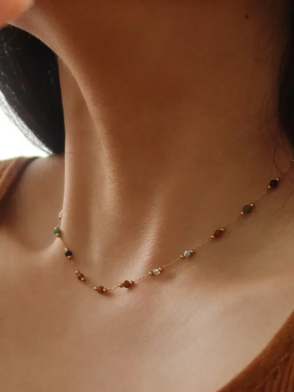 Colorful Beaded Link Necklace sold by COMMENSE