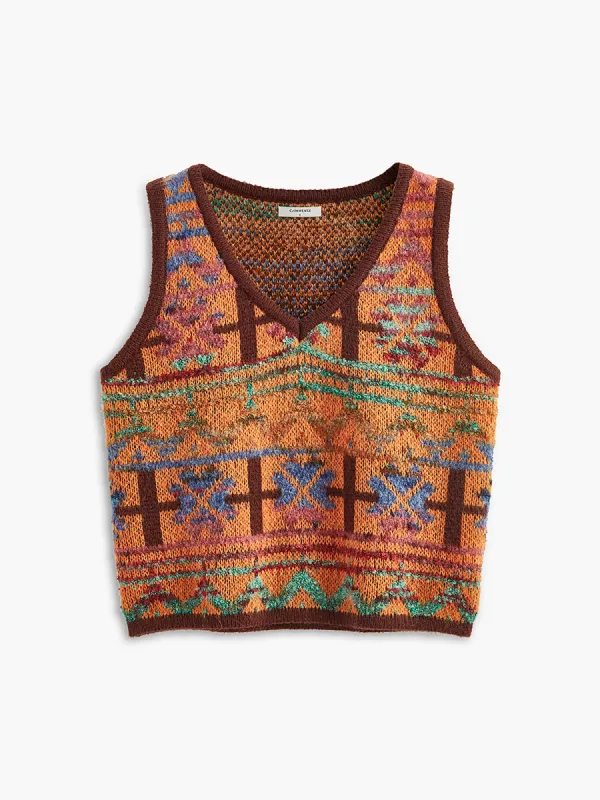 Boheme V-Neck Sweater Vest sold by COMMENSE