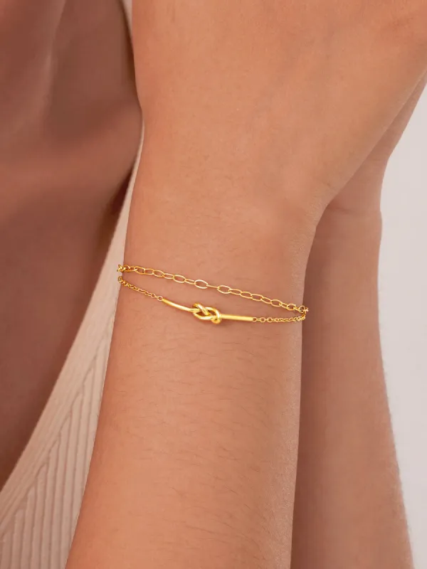 Elegant Double Layer Knotted Bracelet sold by COMMENSE