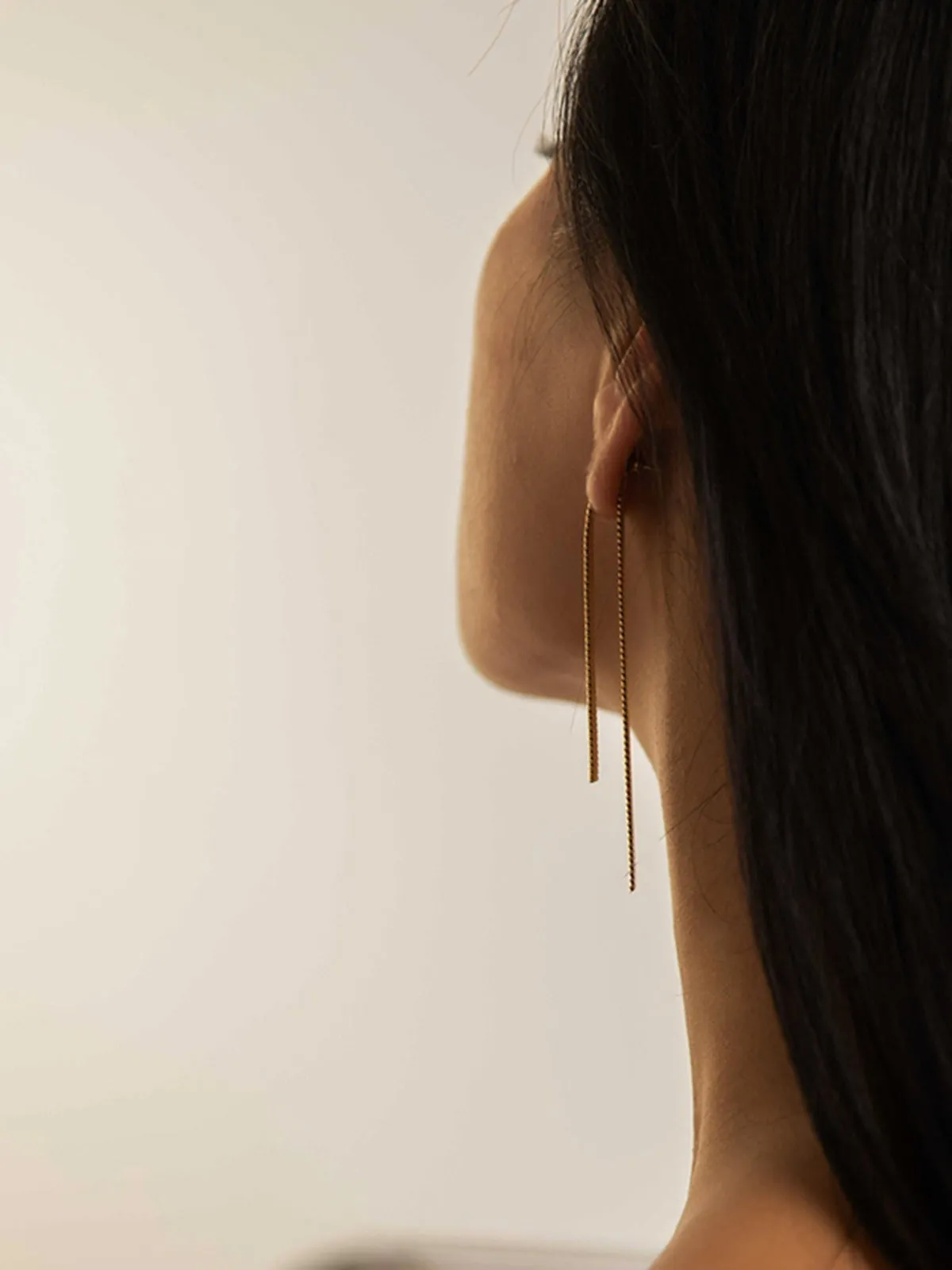 Golden Snake Chain Tassel Earrings sold by COMMENSE product image thumbnail 4