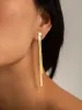 Golden Snake Chain Tassel Earrings sold by COMMENSE