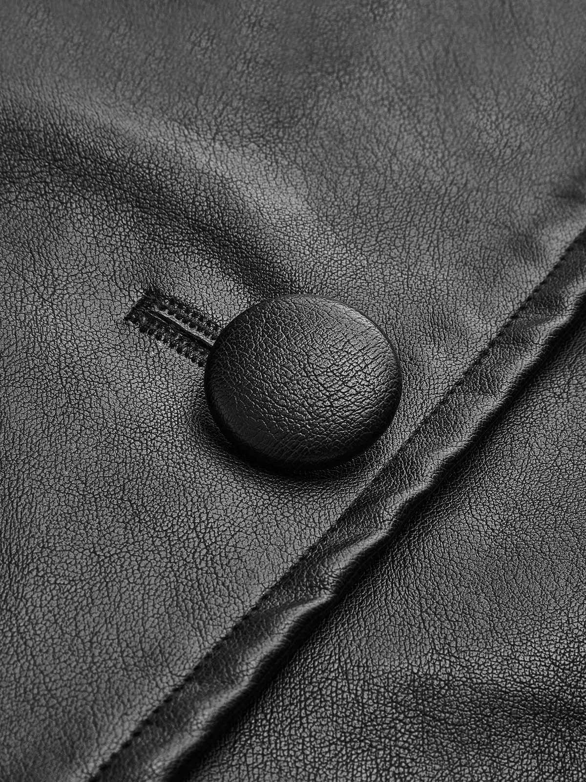 Split Belted Faux Leather Jacket sold by COMMENSE product image thumbnail 4