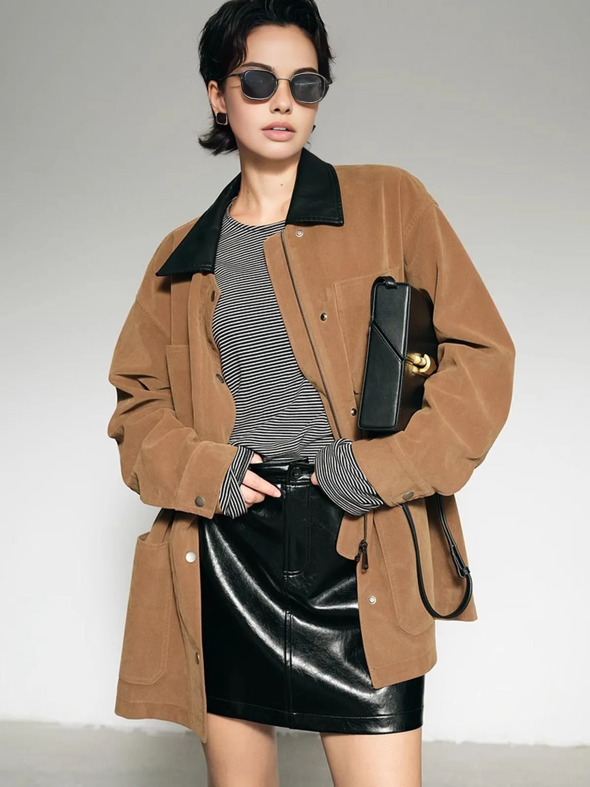 Contrast Collar Suede Blazer sold by COMMENSE product image thumbnail 3