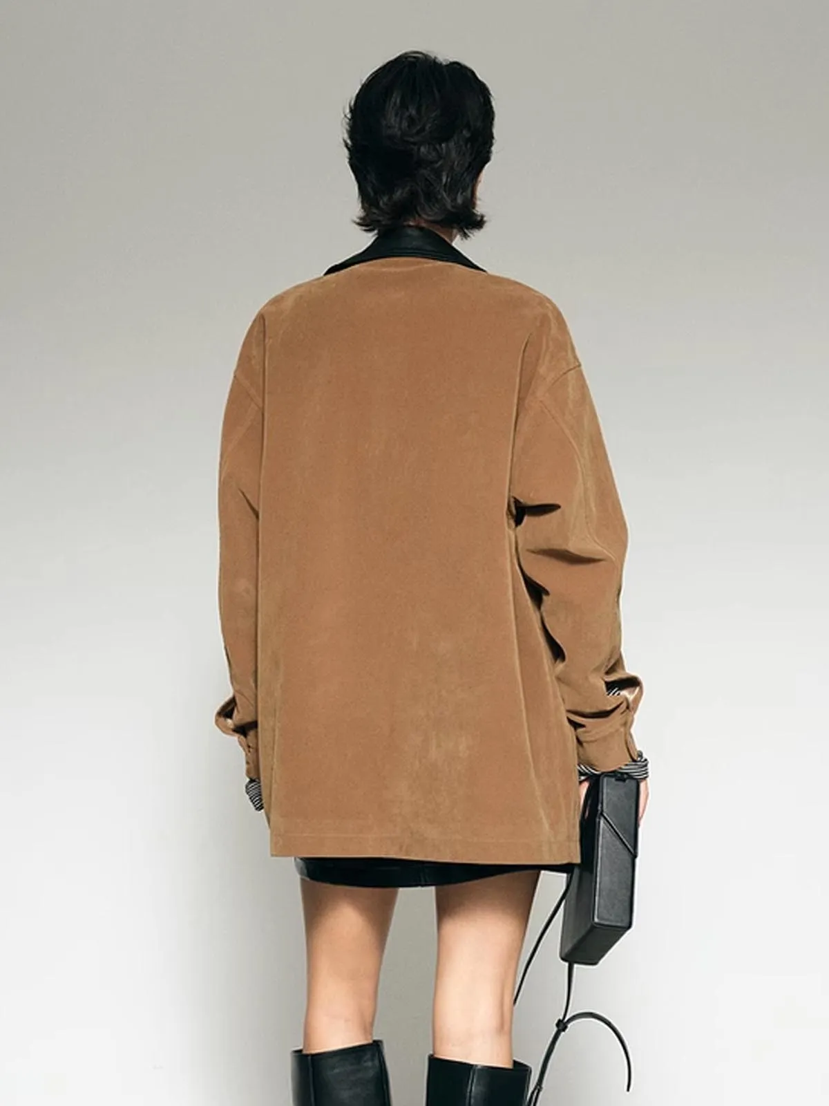 Contrast Collar Suede Blazer sold by COMMENSE product image thumbnail 5