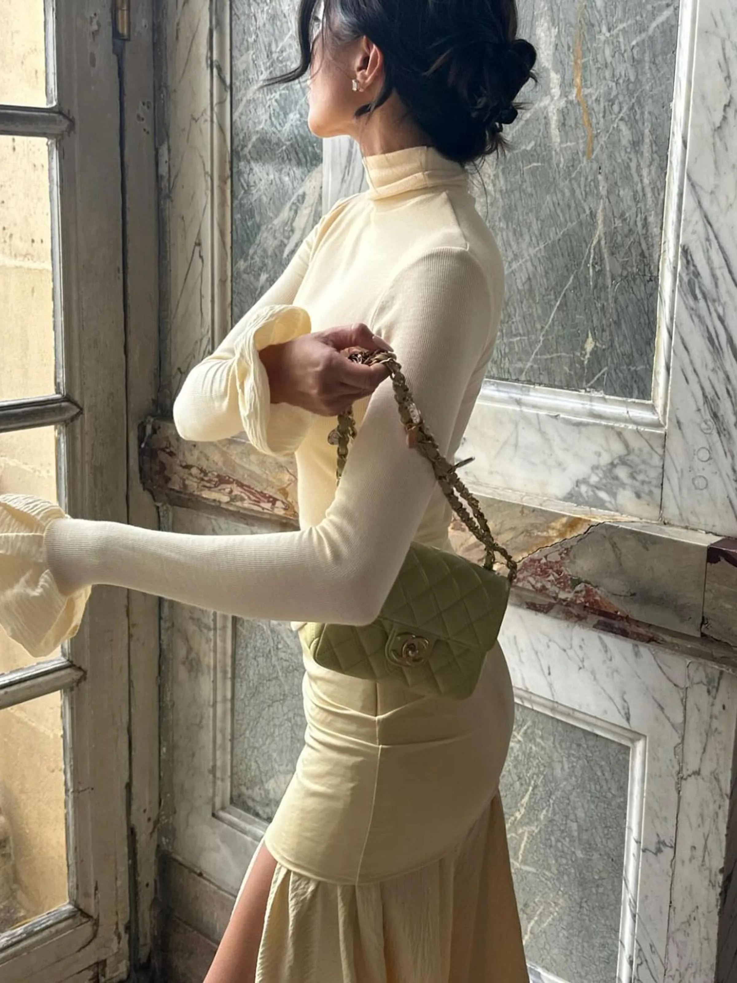 Turtleneck Ribbed Ruffle Sleeve Blouse sold by COMMENSE product image thumbnail 2